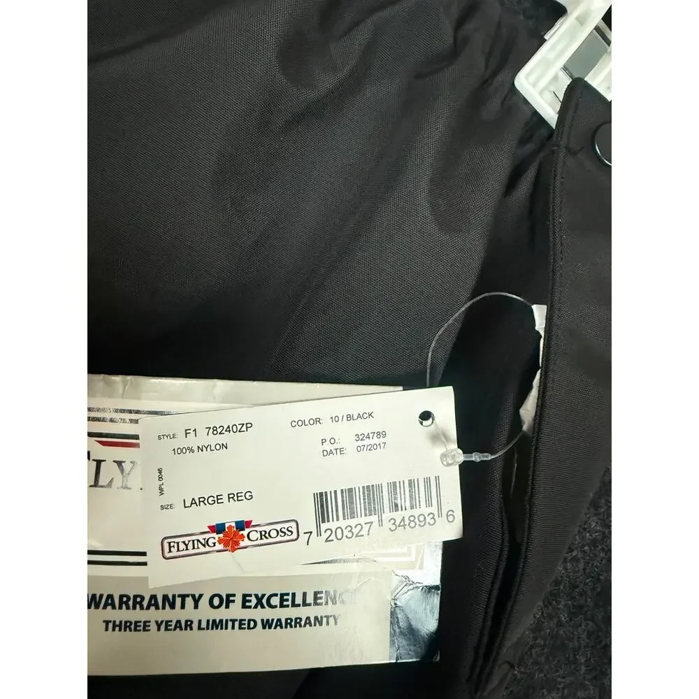 Flying Cross Rain Pants Large Regular Black Waterproof Side Zip NWT Nylon